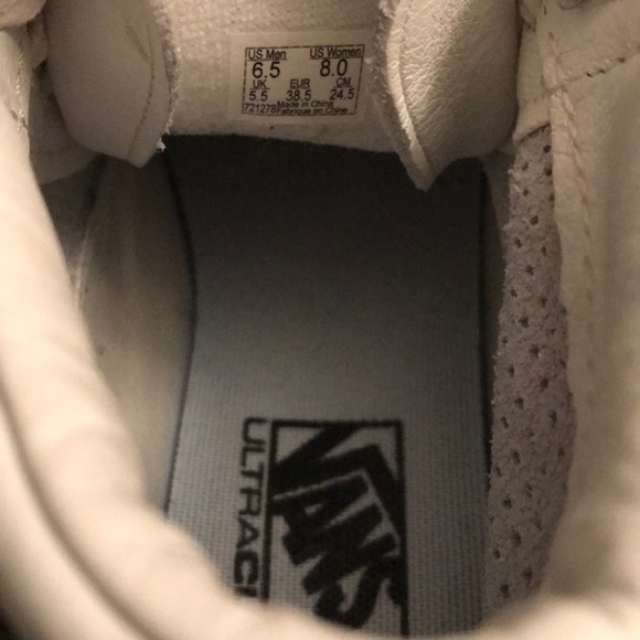 White Old Skool Hightop Vans w/ Spotted Design. - Picture 3 of 5